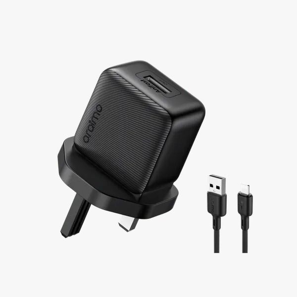 oraimo PowerCube 10 Sleek 10W Wall Charger Kit Type-C  5V 2A Fast Charging  Compact & Portable Sweat & Fingerprint Resistance  Multi-Protection Safety System