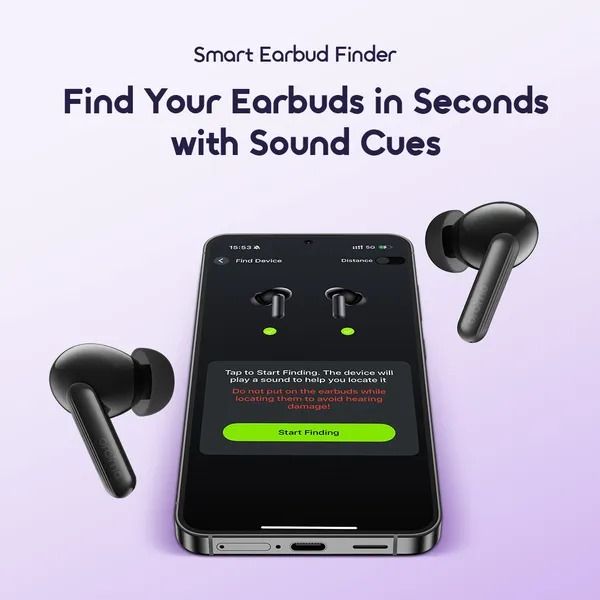 oraimo SpaceBuds Lite Sound360 Anti-Lost True Wireless Earbuds  Sound360 Spatial Audio Smart Earbud Finder Free Anti-Lost Lanyard Included 40-Hr Long Playtime