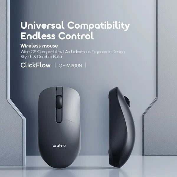 oraimo ClickFlow 1600 CPI Wireless Mouse  High Compatibility  Ergonomic Design Sleek and Durable Build Oraimo Wireless Mouse