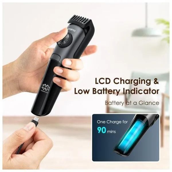 oraimo Smart Trimmer 2 Precision Durable Precision Dial Trimmer Digital LCD Display IPX7 Waterproof 90-minute Runtime  Ultra-sharp and Precise Blades