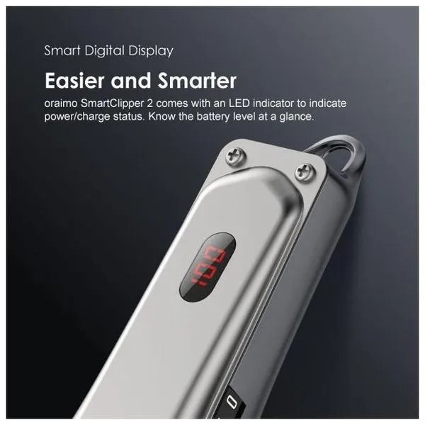 oraimo Smart Clipper 2 Professional Hair Clipper 2.5 hrs Runtime Precise Blades for All Hair Types  LED Screen Display