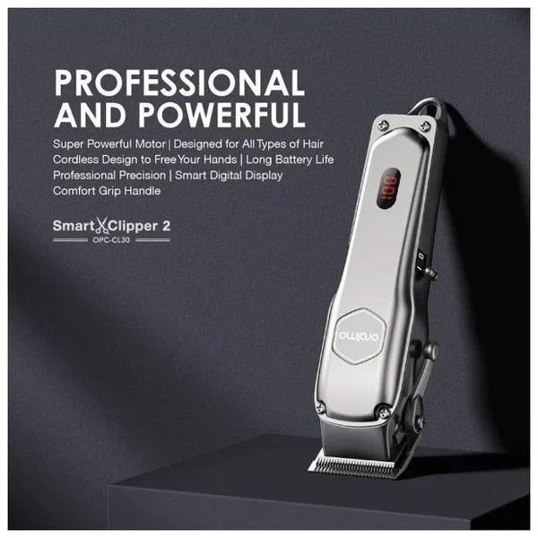oraimo Smart Clipper 2 Professional Hair Clipper 2.5 hrs Runtime Precise Blades for All Hair Types  LED Screen Display