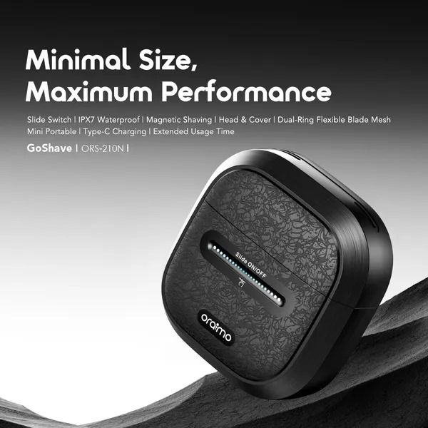 oraimo GoShave Multi-Functional Shaver Slide Switch Wet & Dry Use  Magnetic Shaving Head & Cover  Long-Lasting Battery