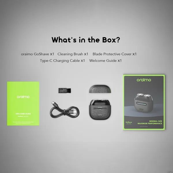 oraimo GoShave Multi-Functional Shaver Slide Switch Wet & Dry Use  Magnetic Shaving Head & Cover  Long-Lasting Battery