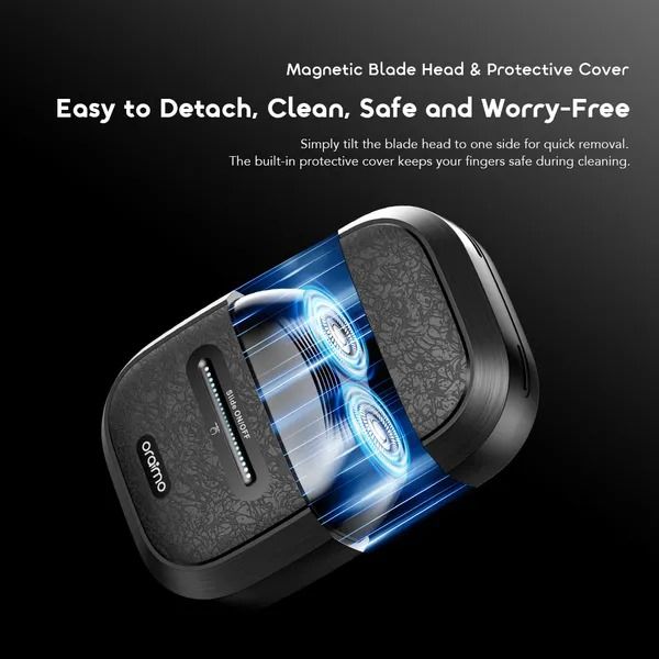 oraimo GoShave Multi-Functional Shaver Slide Switch Wet & Dry Use  Magnetic Shaving Head & Cover  Long-Lasting Battery