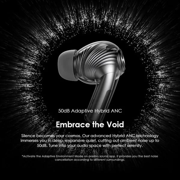oraimo SpaceBuds Pro Hybrid ANC True Wireless Earbuds  50dB Hybrid ANC Noise Cancellation Space Capsule Design Concept  Sound360 Spatial Audio AI Noise Cancellation