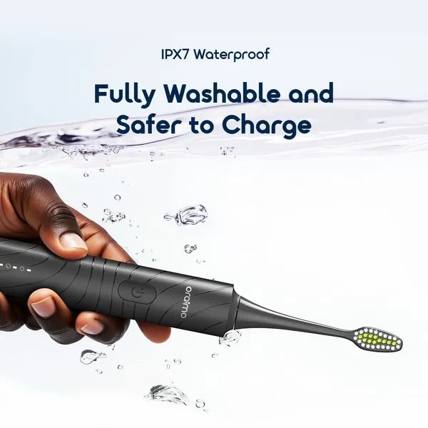 oraimo Magnisonic Sonic Power Electric Toothbrush  5 intensity levels  8 brush heads included  60 day usage time ipx7 waterproof 3.7V,1500mAh（5.55Wh）