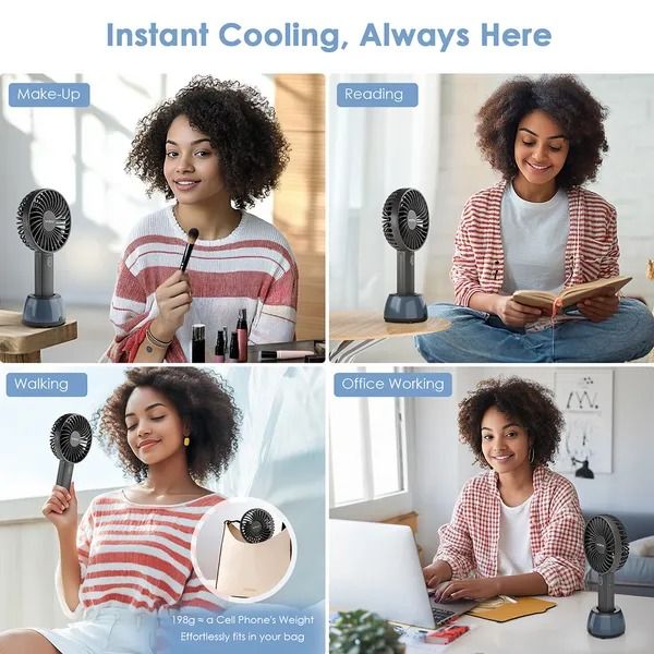 oraimo SmartHandheldfan 2 Handheld Fan with Light Base  8-hour Long Working Time Colorful Light Base 3 Adjustable Speeds  Lightweight & Portable Design