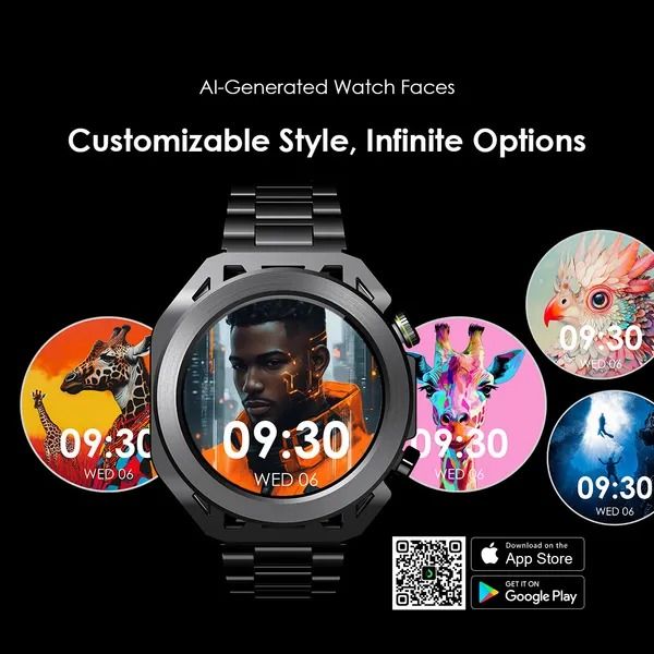 oraimo Watch Pro X 1.43'' Amoled IP68 Smart Watch with 2 Replaceable Watch Cases & Straps Up to 12-Day Usage Time Anti-scratch Panda Glass 2 Extra Replaceable Watch Cases & Straps  IP68 Waterproof
