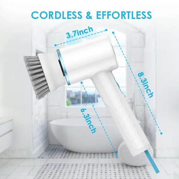 oraimo Ultra Cleaner Scrubber Cordless 1.5H Runtime Electric Spin Brush with 5 Replacement Heads 5 Replacement Brush Heads All-around Cleaning  IPX7 Water Proof  Type-C Charging