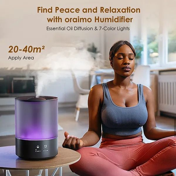 oraimo SmartHumidifier Aura 4L Humidifier 4L Big Capacity  Colorful Ambient Lights Essential Oil Diffusion Timer Setting