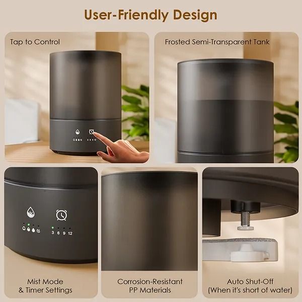 oraimo SmartHumidifier Aura 4L Humidifier 4L Big Capacity  Colorful Ambient Lights Essential Oil Diffusion Timer Setting