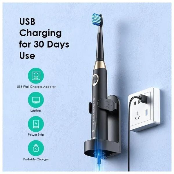 oraimo SmartDent C2 Smart Electric Toothbrush 5 Smart Brushing Modes One Charge for 30 Days  Soft DuPont Bristles 2 Minutes - Smart Timer