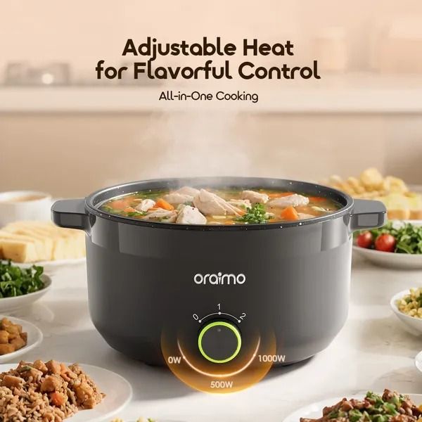 oraimo MultiPot 3L Energe-Saving Electric Cooker Multi-Purpose Pot  Titanium Non-Stick Coating  Prevents Bacterial Growth  LFGB Food Safety Certified