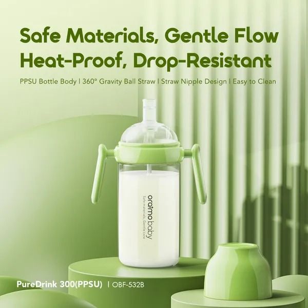 oraimo PureDrink 300 300ml PPSU Baby Bottle  PPSU Material Air Expelling Nipple Design  Easy to Clean Bpa Free