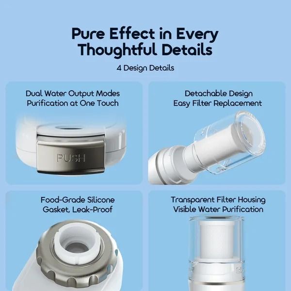 oraimo CleanSip Multi-Layer Faucet Mount Water Filtration System 100L Filtration Capacity  One Touch Purification  Quick Setup