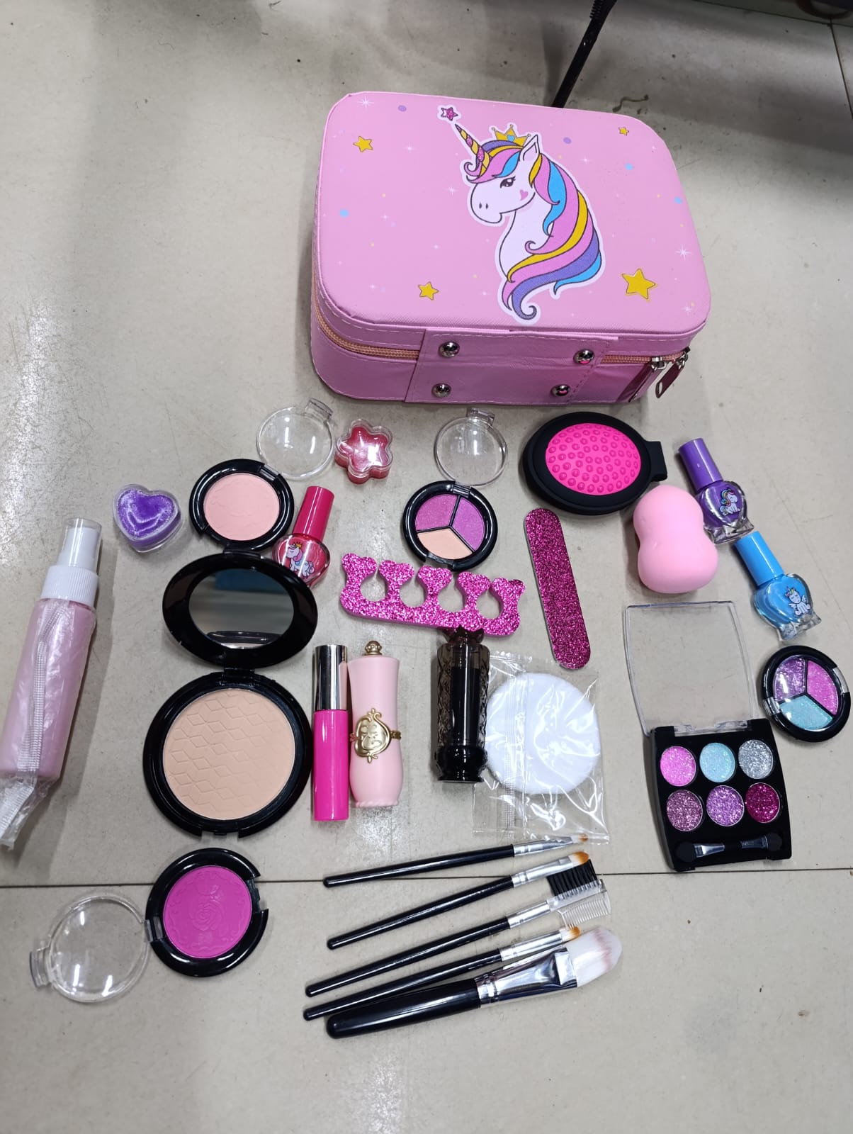 KIDS MAKE UP SET. Girls Makeup Kit for Kids Children's Makeup Set Girls Princess Make Up Box Nontoxic Cosmetics Kit Toys Pretend Play Makeup Beauty Toys Christmas Gift Birthday Gift NO5115