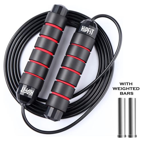KipFit Red Weighted Jump Skipping Rope For Fitness & Workout