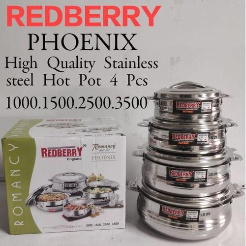HOTPOTS. Redberry 4pcs Stainless Steel High Quality Insulated Hot Pots