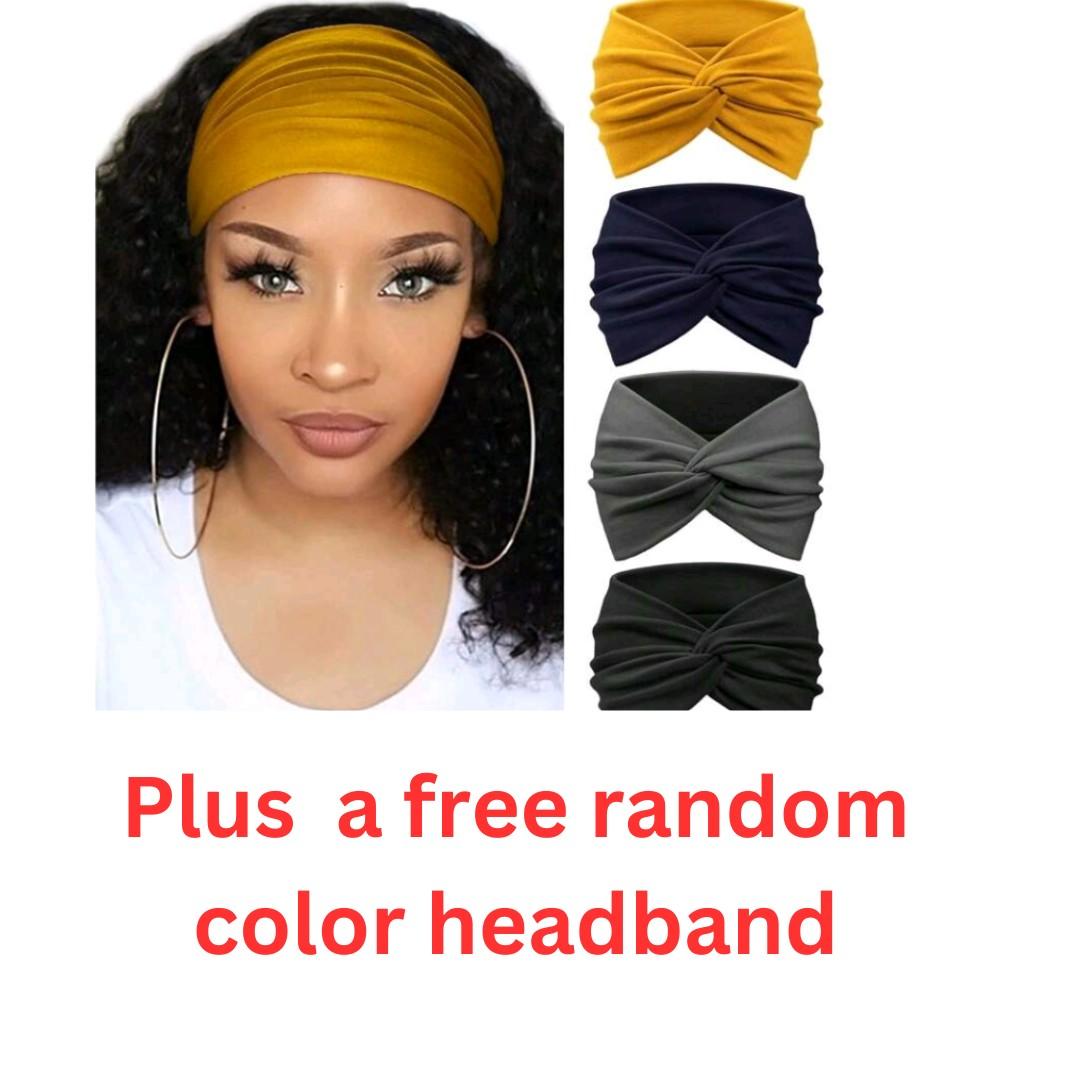 Fashion soft and fluffy headband wig plus a free random colour headband