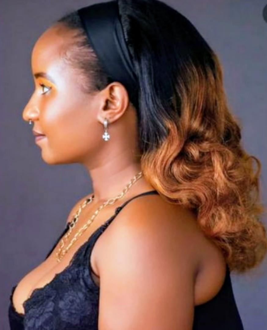 Fashion Bodywave headband wig black and brown plus free gift