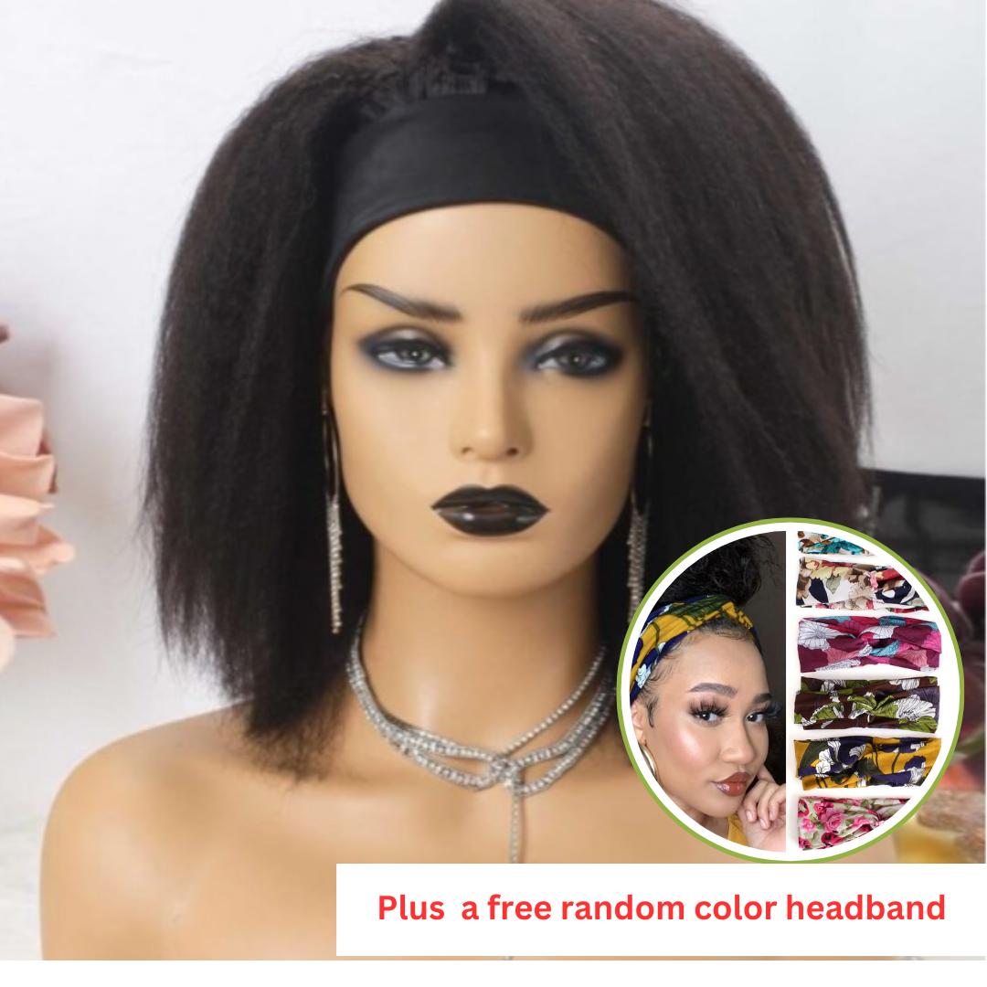 Fashion soft and fluffy headband wig plus a free random colour headband