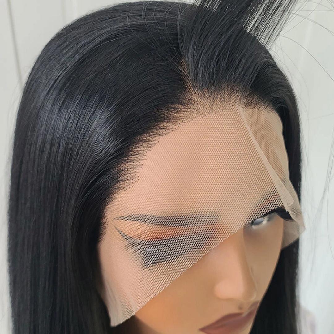 Glue less T lace frontal bone straight wig 20 inches.can be flat ironed and curled
