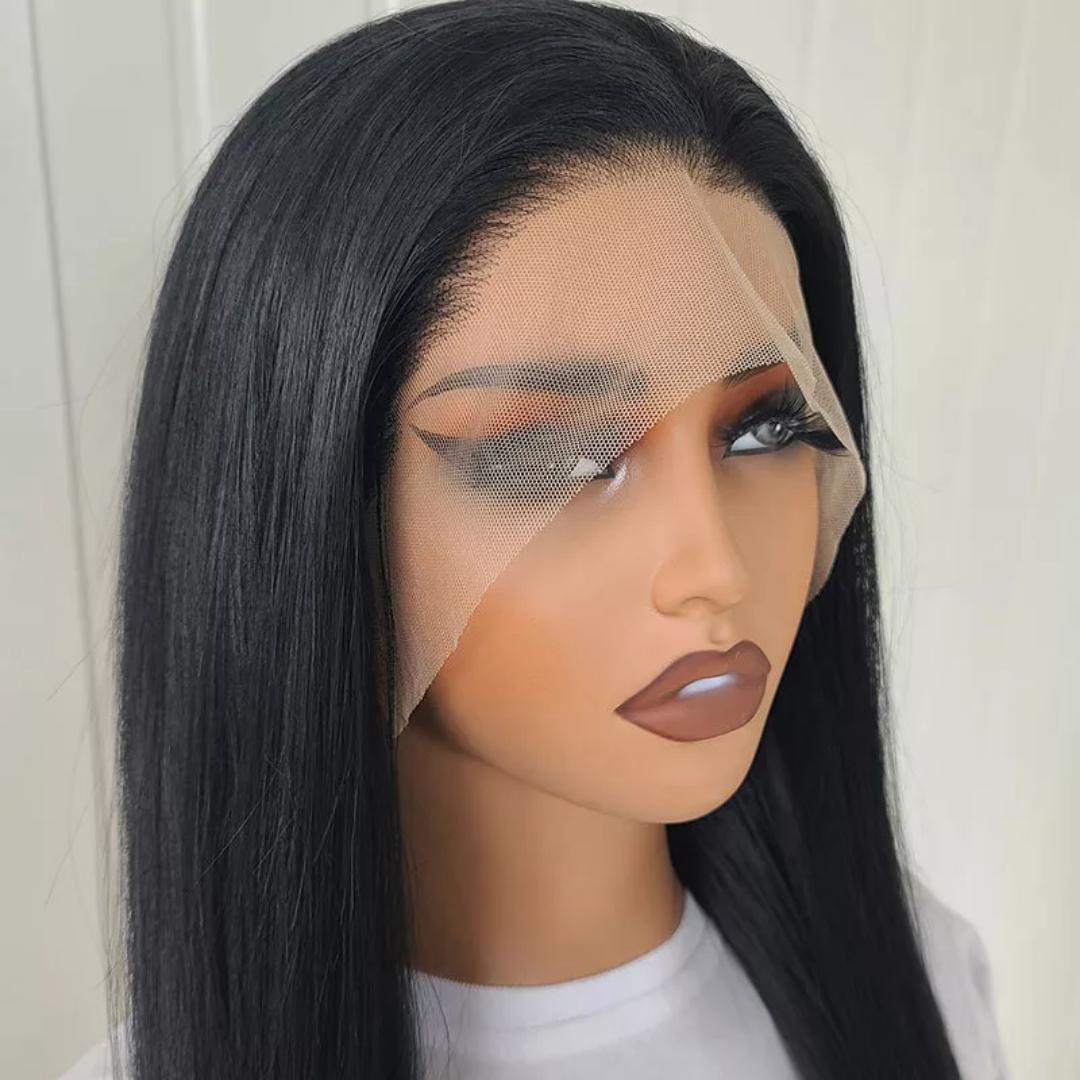 Glue less T lace frontal bone straight wig 20 inches.can be flat ironed and curled