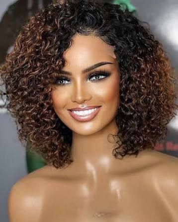 Fashion human hair blend waterwave wig 1/33.It has a 2*4 closure that can be put as a middle or side part PLUS a curl keeper