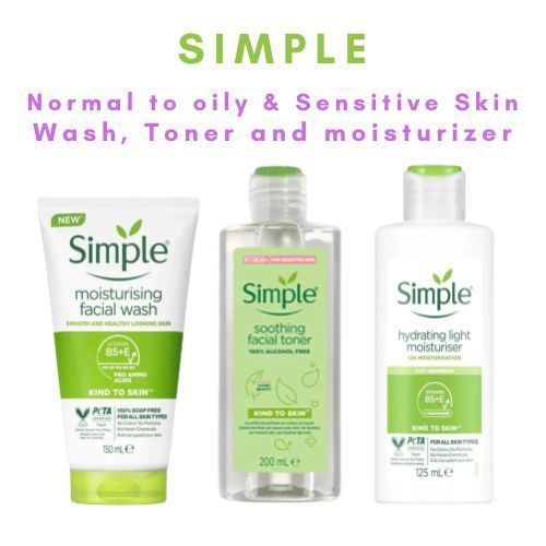 Simple Moisturizing Facial Wash + Soothing Toner + Light Moisturiser