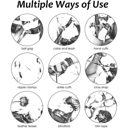 Sex Bondage Kit for Women: 10 PCS