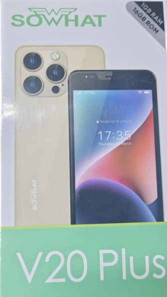 NEW ARRIVAL SOWHAT V20 PLUS 16GB ROM+1GB RAM, 3000MAH BATTERY SCREEN DISPLAY 5.0'' 8MP+5MP CAMERA CHEAP/AFFORDABLE SMART PHONE ANDROID OPERATING SYSTEM.