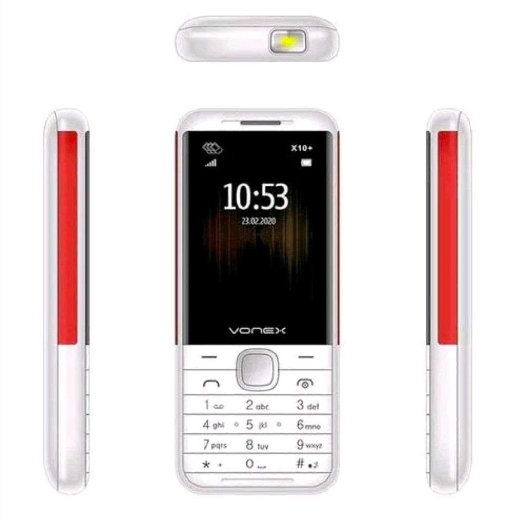 VONEX X10 PLUS 3 THREE SIM CARD BATTERY 1800MAH,CAMERA KABAMBE/KATULULU/MULIKA MWIZI FEATURE PHONE 12 MONTHS WARRANTY.