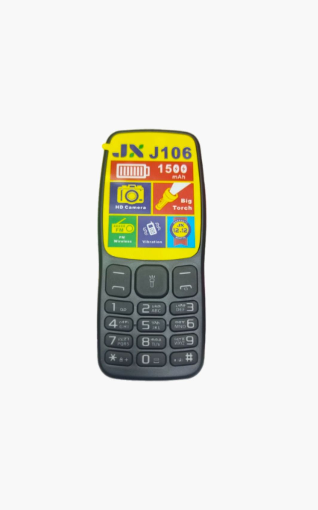 (LIMITED OFFER) JX J106 BIG TORCH, BATTERY 1500MAH WIRELESS FM, SCREEN DISPLAY 1.77" KABAMBE/KATULULU/MULIKA MWIZI/BATTON/FEATURE PHONE.