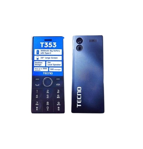 NEW ARRIVAL ON OFFER TECNO T353 BIG BATTERY 3000MAH WITH TYPE C,2.0" SCREEN DISPLAY FM SPEAKER, 1000 CONTACTS & 500 MESSAGES, CAMERA, 4MB ROM+4MB RAM KABAMBE/MULIKA/MWINZI/BATTON/FEATURE PHONE