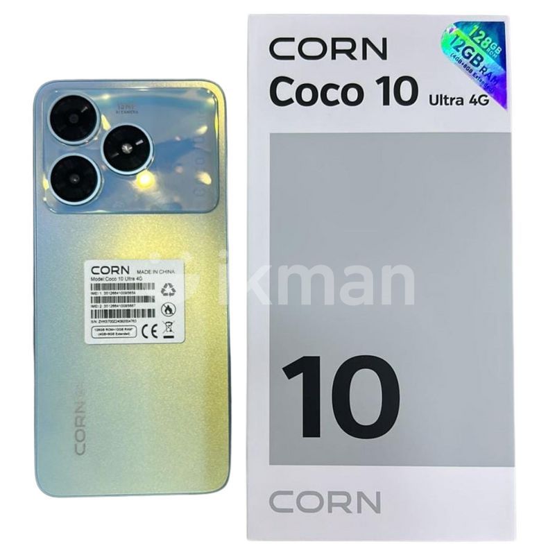 NEW ARRIVAL SMART PHONE CORN COCO 10 128GB ROM+12GB RAM 4G NETWORK PHONE 13MP+8MP ULTRA CAMERA WATER DROP SCREEN SIDE FINGERPRINT FACE UNLOCK 6.8 INCHES SCREEN BATTERY 5000MAH LATEST PHONE ON OFFER