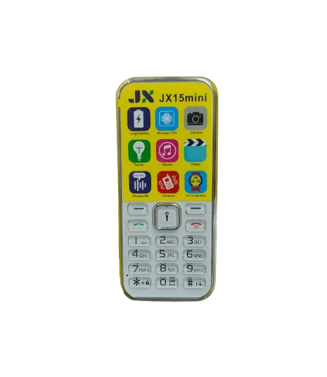(ON OFFER) JX 15MINI WIRELESS FM,TORCH,CAMERA, KABAMBE/KATULULU/MULIKA MWIZI/FEATURE PHONE ONE YEAR WARRANTY VIBRATION DUAL-TWO SIM CARD SCREEN DISPLAY 1.44, 1500mAH STRONG BATTERY