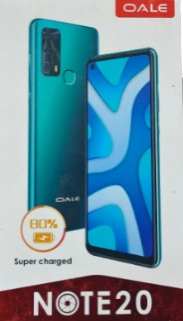 OALE NOTE 20 (On offer) ROM(16GB) + RAM(2GB), 6.6’’ SCREEN DISPLAY BATTERY CAPACITY 3800MAH, FINGERPRINT UNLOCK, FOUR AI CAMERAS, DUAL SIM CARD SLOT, ANDROID 10 SMART PHONE