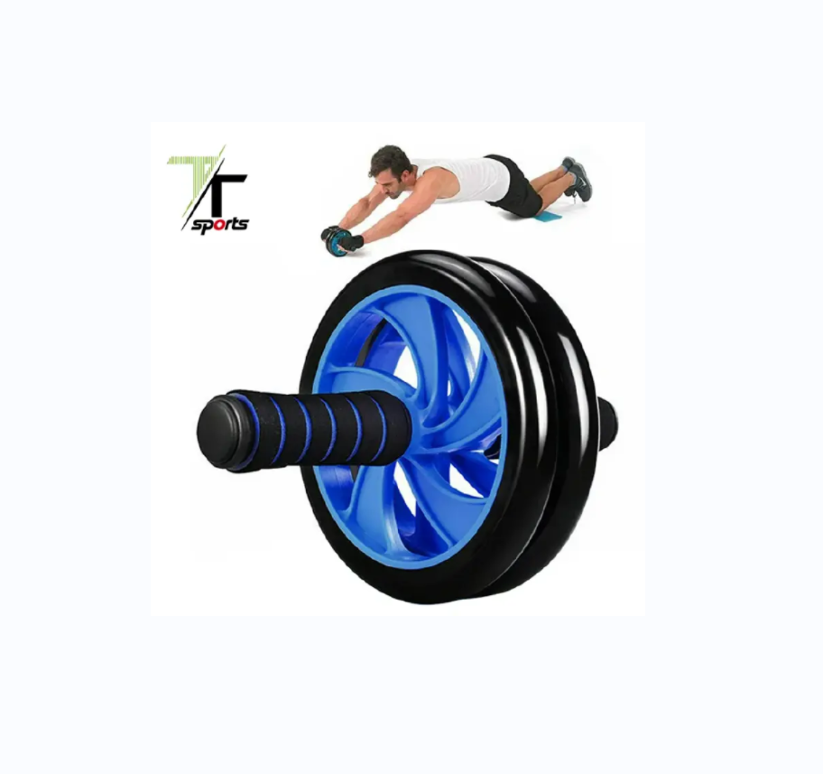 FITNESS ROLLER DOUBLE WHEEL TRAINING MACHINE FOR HOME GYM CORE EXERCISES ABS ROLLER TWO WHEEL, ANTI-SLIP HANDLES GIVES YOU PERFECT TUMMY SHAPE ARMS SHOULDERS ABDOMINAL CORE CARVER FITNESS
