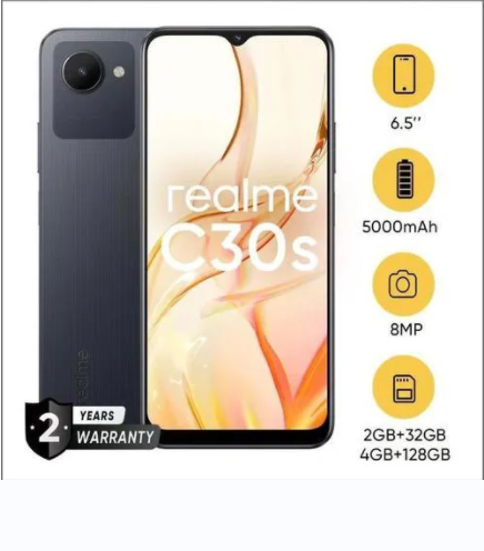 REALME C30s STORAGE 32GB ROM+2GB RAM BIG BATTERY 5000MAH SCREEN 6.5’’ SIDE FINGERPRINT GOOD CAMERA CHEAP/AFFORDABLE/DURABLE SMART PHONE ON OFFER