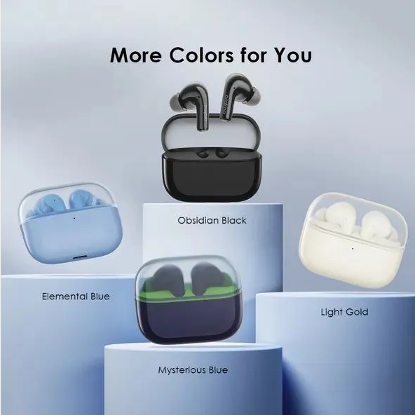 ORIGINAL ORAIMO AIR PODS FREEPODS SPACEBUDS Z OTW-625 50 HOUR LONG PLAYTIME HALF-IN-EAR ACTIVE NOISE CANCELLATION DUAL DEVICE CONNECTIVITY 1 YEAR WARRANTY TYPE-C CHARGER HAVY BASS EARBUDS