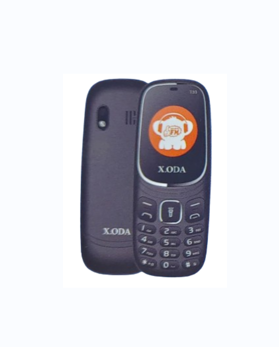 NEW X.ODA T33 BUTTON PHONE WITH TORCH LIGHT WIRELESS FM BATTERY CAPACITY 800MAH CAMERA SCREEN 1.77’’ DUAL SIM CARD CAMERA VIBRATION KABAMBE/MULIKA MWIZI FEATURED MOBILE PHONE