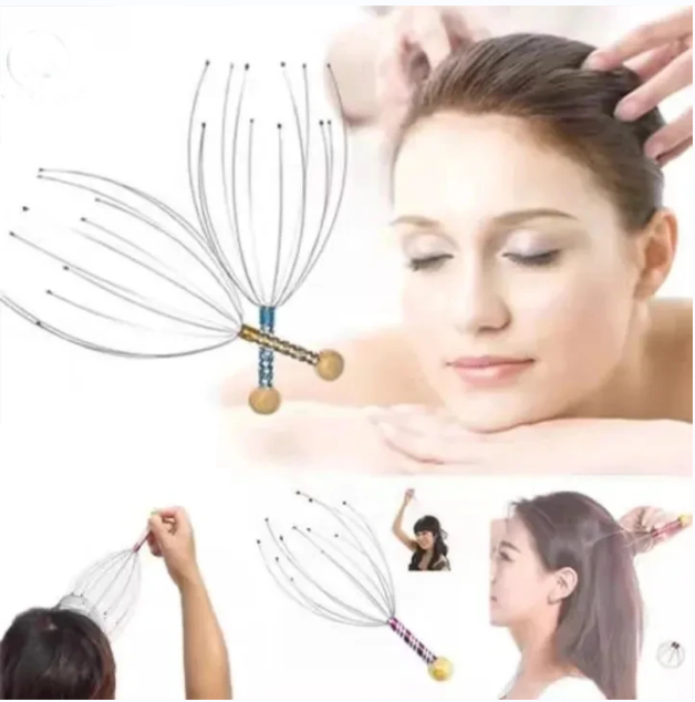 HEAD CLAW SCALP MASSAGER SCRATCHER OCTOPUS SPIDER 12 FINGERS MANUAL WIRE TINGLER HEAD RELEASE RELAX MASSAGE FOR DEEP STRESS RELIEF & HAIR STIMULATION