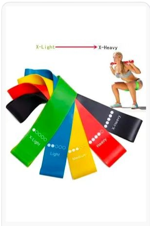 TRAINING BANDS ELASTIC 5 PIECES EXERCISE BANDS FOR SPORTS AND FITNESS RESISTANCE BANDS FOR FAT LOSS AND WEIGHT LOSS HOME GYM EXERCISE BANDS