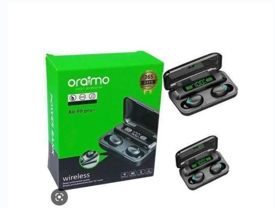ORAIMO EARPODS,TRUE -WIRELESS FREE PODS, SUPERIOR SOUND AIR F9 PRO + WIRELESS EARBUDS