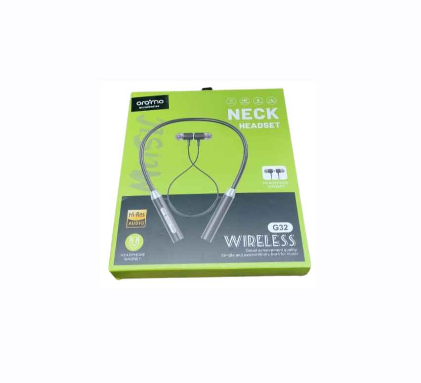 ORAIMO WIRELESS NECK HEADSET BLUETOOTH SPORTS EARPHONES WITH DEEP BASS, IPX5 WATERPROOF, 5 HOURS PLAYTIME MAGNETIC HEADPHONE CHARGING BOX BATTERY CAPACITY 360MAH