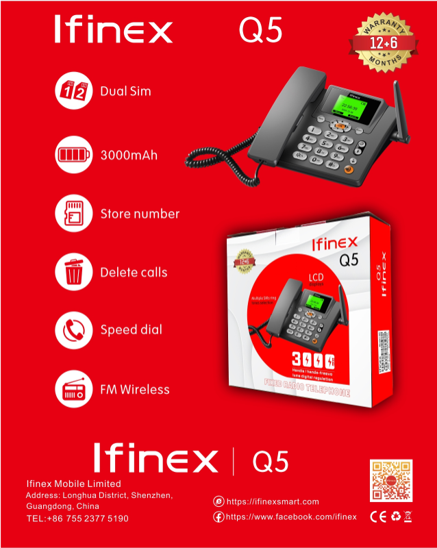 IFINEX Q5 DUAL SIM BATTERY CAPACITY 3000MAH FM RADIO LAND LINE PHONE 1 YEAR WARRANTY KABAMBE BUTTON PHONE ON OFFER