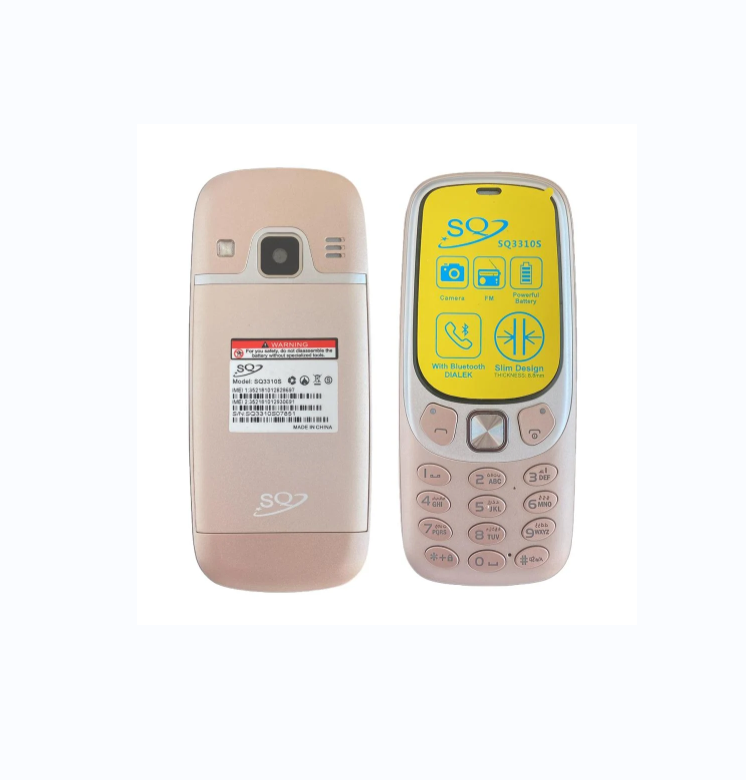 SQ 3310S NEW ARRIVAL SCREEN DISPLAY 2.4’’ BATTERY 1280MAH CAMERA WIRELESS FM SLIM DESIGN/BODY BLUETOOTH DUAL SIM CARD MEMORY CARD SLOT METAL BODY KABAMBE BUTTON MOBILE PHONE ON OFFER