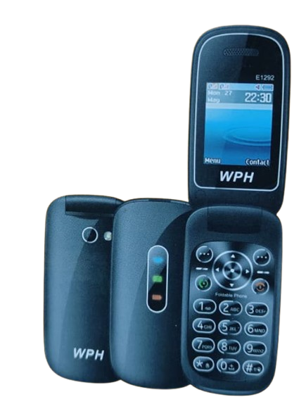 NEW ARRIVAL WPH E1292 FLIP PHONE SCREEN 1DISPLAY 1.77’’ CAMERA DUAL SIM CARD MP3/MP4 RADIO FM WIRELESS FAST CHARGER TYPE TYPE-C BATTERY 1150MAH BRIGHT TORCH KABAMBE/MULIKA MWIZI/BUTTON PHONES ON OFFER