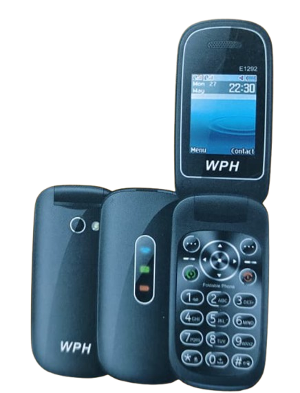 NEW ARRIVAL WPH E1292 FLIP PHONE SCREEN 1DISPLAY 1.77’’ CAMERA DUAL SIM CARD MP3/MP4 RADIO FM WIRELESS FAST CHARGER TYPE TYPE-C BATTERY 1150MAH BRIGHT TORCH KABAMBE/MULIKA MWIZI/BUTTON PHONES ON OFFER